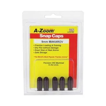 A-Zoom Pistol Metal Snap Caps for 9mm Makarov (5-Pack)