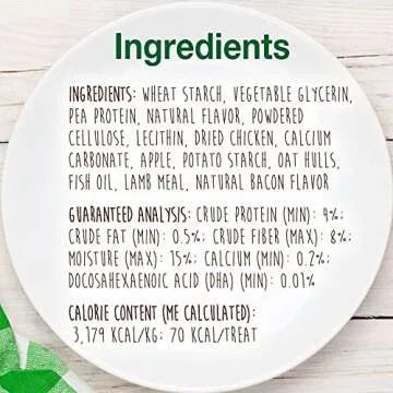 Nylabone Healthy Edibles Natural Puppy Chews Long Lasting Treats for Puppies, Lamb & Apple Flavor, X-Small/Petite (8 Count)