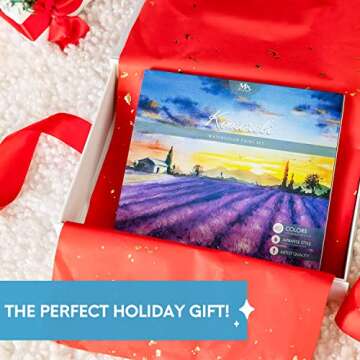 Mozart Premium Japanese Watercolor Paint Set – 40 Rich Water Color –Include Pans, Metallic & Neon Water Colors – Artist Quality– Watercolor Paint Perfect Watercolor Set for Adults, Kids Students