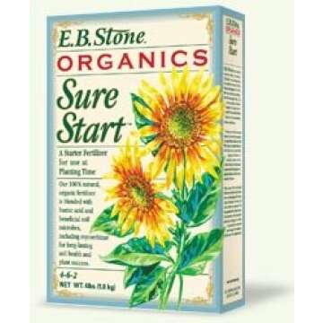 EB Stone Organics Sure Start Fertilizer 4 lbs – All-Natural, Fast-Acting Nutrient Boost for Your P...