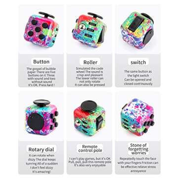 Fidget Cube Pack for Stress Relief and Focus - Colorful
