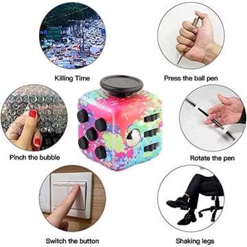 Fidget Cube Pack for Stress Relief and Focus - Colorful