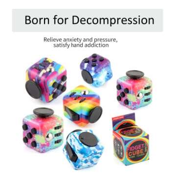 Fidget Cube Pack for Stress Relief and Focus - Colorful