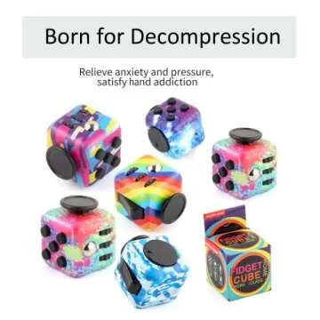 Fidget Cube Pack for Stress Relief and Focus - Colorful
