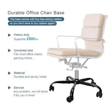 Frassie Office Chair Base Replacement for Heavy Duty Use