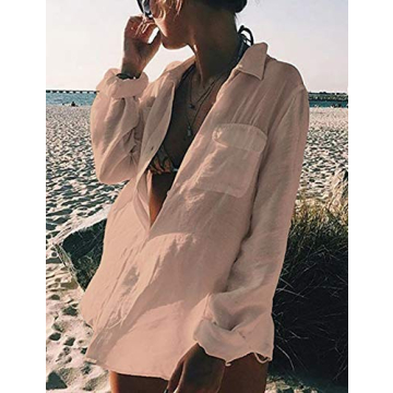Bsubseach Long Sleeve Beach Shirt for Women - Stylish Cover-Up