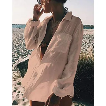 Bsubseach Long Sleeve Beach Shirt for Women - Stylish Cover-Up