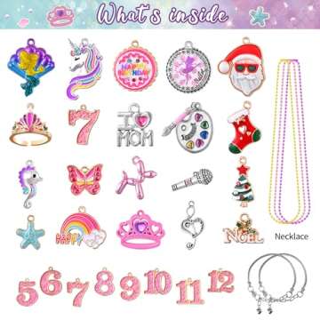 Charm Bracelet Making Kit & Unicorn/Mermaid Girl Toy- ideal Crafts for Ages 8-12 Girls who Inspire Imagination and Create Magic with Art Set and Jewelry Making Kit