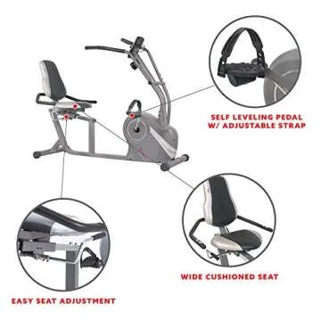 Sunny Health & Fitness Cross Trainer Magnetic Recumbent Bike with Arm Exercisers - SF-RB4936