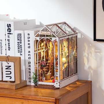 ROBOTIME Book Nook Kit - DIY Miniature Garden House
