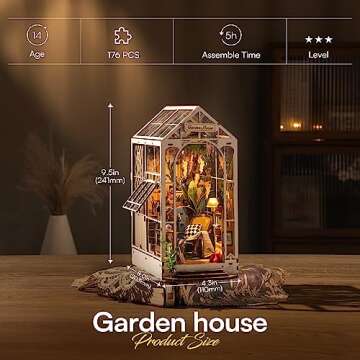 ROBOTIME Book Nook Kit - DIY Miniature Garden House
