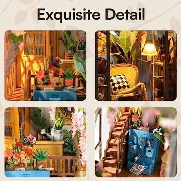 ROBOTIME Book Nook Kit - DIY Miniature Garden House