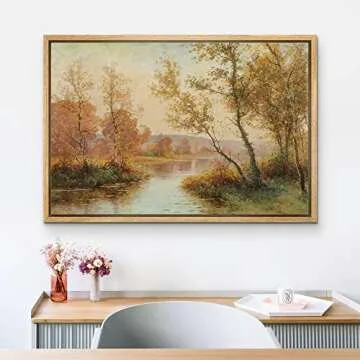 Beautiful Autumn River Wall Art - SIGNLEADER Canvas Print