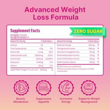 Keto Acv Gummies for Advanced Weight Loss, Apple Cider Vinegar Supplement with B12 - Gluten-Free, Ve...