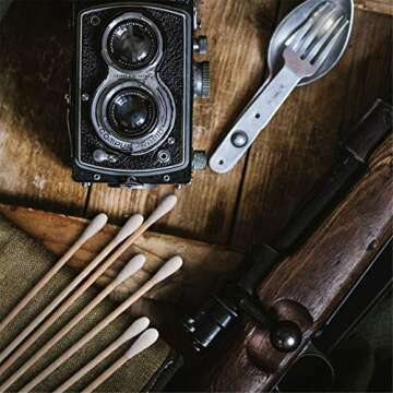 tifanso 300PCS Cotton Swabs, 6" Long Cotton Tipped Applicators with Wooden Sticks for Ears and Makeup