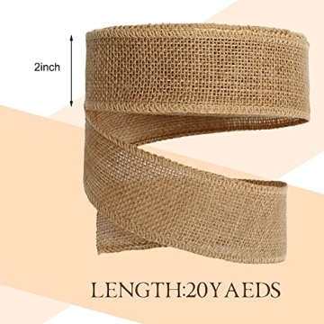 Versatile 20 Yard 2 Inch Burlap Ribbon for Crafts