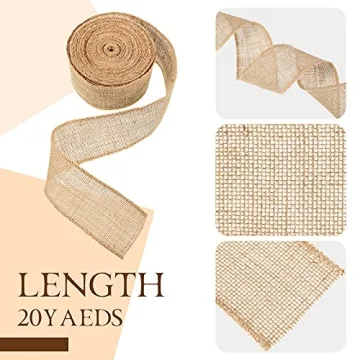 Versatile 20 Yard 2 Inch Burlap Ribbon for Crafts