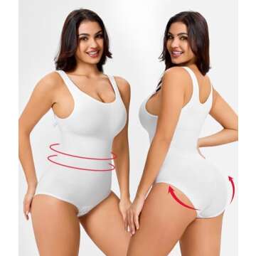 Nebility Seamless Bodysuit for Women – Tummy Control Shapewear