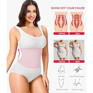 Nebility Seamless Bodysuit for Women – Tummy Control Shapewear