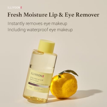 Illiyoon Fresh Moisture Lip and Eye Makeup Remover - Instant & Gentle Waterproof Make-up Remover, Non-Greasy with Naturally Fermented Yuzu Extract, Fragrance and Paraben-Free, 0.14 Fl.Oz (300ml)