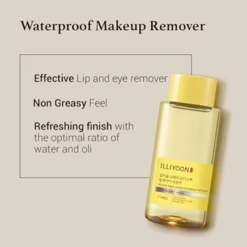 Illiyoon Fresh Moisture Lip and Eye Makeup Remover - Instant & Gentle Waterproof Make-up Remover, Non-Greasy with Naturally Fermented Yuzu Extract, Fragrance and Paraben-Free, 0.14 Fl.Oz (300ml)