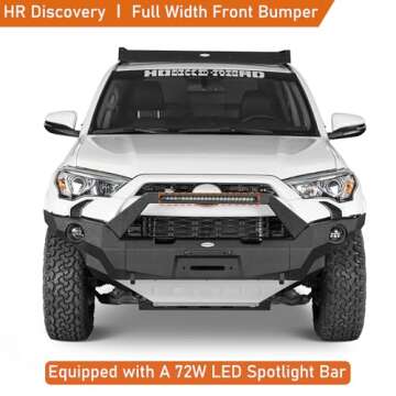 Rugged Hooke Road Discovery Front Bumper for 2014-2024 Toyota 4Runner with Winch and Lights