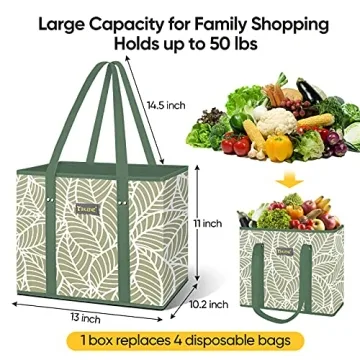 BALEINE 3Pk Reusable Grocery Bags - Eco-Friendly Shopping Bags