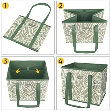 BALEINE 3Pk Reusable Grocery Bags - Eco-Friendly Shopping Bags