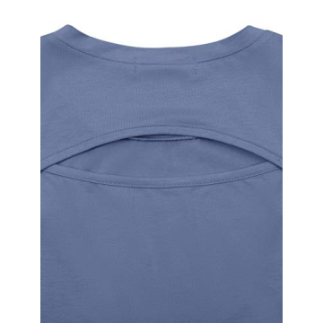 LASLULU Womens Workout Top Sleeveless Sport Shirts Summer Outfits Casual Tunic Tops Athletic Muscle Tank Running Yoga Tank Top Gym Crop Top for Teen Girls(Blue Small)