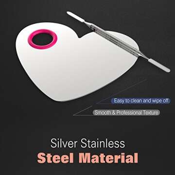 Luxspire Stainless Steel Makeup Mixing Palette for Artists