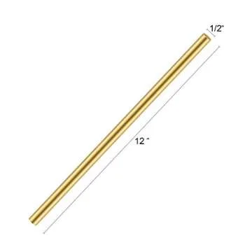 Favordrory 1/2 Inch Brass Round Rod for DIY Projects