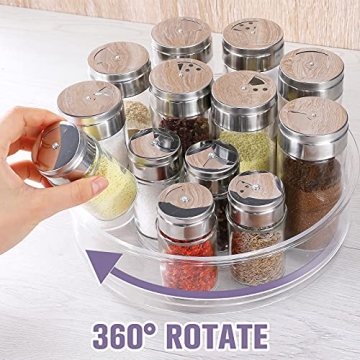 Clear Lazy Susan Organizer Set for Kitchen and Home