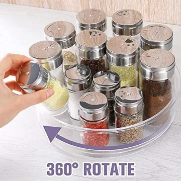 Clear Lazy Susan Organizer Set for Kitchen and Home