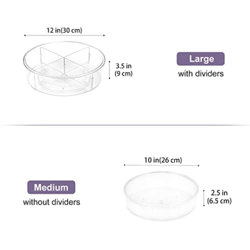 Clear Lazy Susan Organizer Set for Kitchen and Home