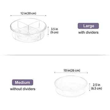 Clear Lazy Susan Organizer Set for Kitchen and Home