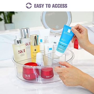 Clear Lazy Susan Organizer Set for Kitchen and Home