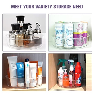Clear Lazy Susan Organizer Set for Kitchen and Home