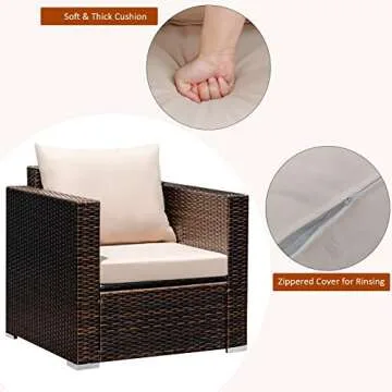 Durable Tangkula 3 Pieces Patio Furniture Set for Outdoors