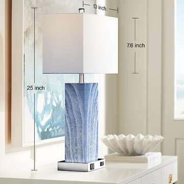 Stylish Touch Control Table Lamps with USB Ports & Bulbs