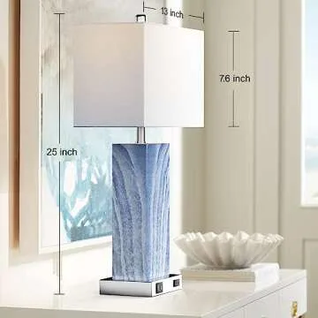 Stylish Touch Control Table Lamps with USB Ports & Bulbs