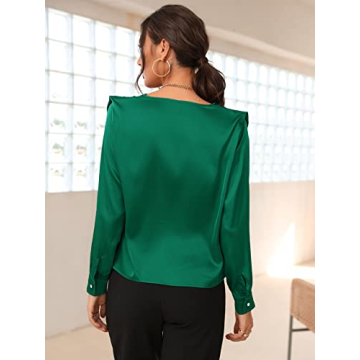 Elegant SOLY HUX Silk Satin Cowl Neck Blouse Tops