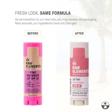 Raw Elements Pink Lip Shimmer SPF 30 Non-Toxic Lip Balm