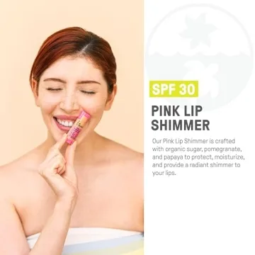 Raw Elements Pink Lip Shimmer SPF 30 Non-Toxic Lip Balm