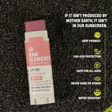Raw Elements Pink Lip Shimmer SPF 30 Non-Toxic Lip Balm