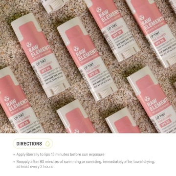 Raw Elements Pink Lip Shimmer SPF 30 Non-Toxic Lip Balm