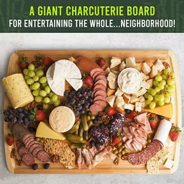 GREENER CHEF 30 Inch 3XL Extra Large Bamboo Cutting Board with Lifetime Replacements - Oversized Stove Top Cover, Noodle Board, Meat Carving, and Charcuterie Board