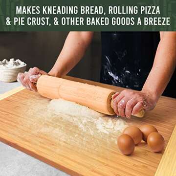 GREENER CHEF 30 Inch 3XL Extra Large Bamboo Cutting Board with Lifetime Replacements - Oversized Stove Top Cover, Noodle Board, Meat Carving, and Charcuterie Board