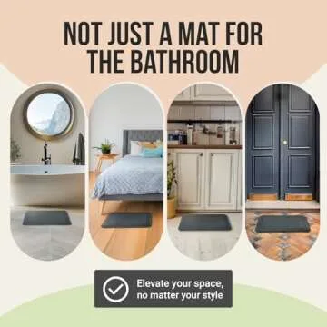 ITSOFT Memory Foam Bath Mat 24x16, Non Slip, Machine Washable, Quick Dry & Absorbent Bathroom Rugs, Bath Mats for Bathroom Floor, Tub & Shower, Bathroom Rug, White