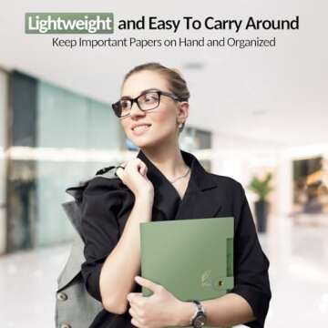 Sooez Aesthetic 8 Pocket Accordion File Organizer, Pastel Expanding File Folder for Important Document with Labels, Portable Receipt Bill Organizer for Office School Supplies, Letter Size Olive Green