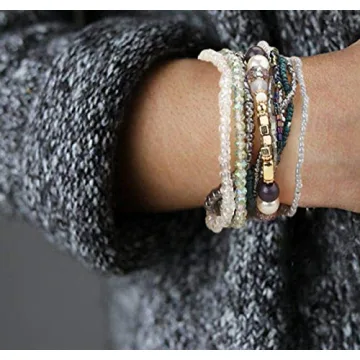 FIBO STEEL Bohemian Stackable Bead Bracelets for Women